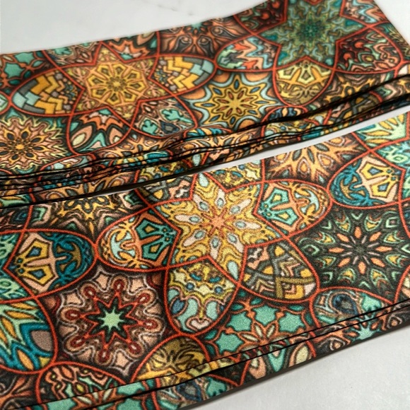 Two Vintage Mandala Pattern Thin Scarves / Hair Bands / Scarves - #1094 - Picture 2 of 5